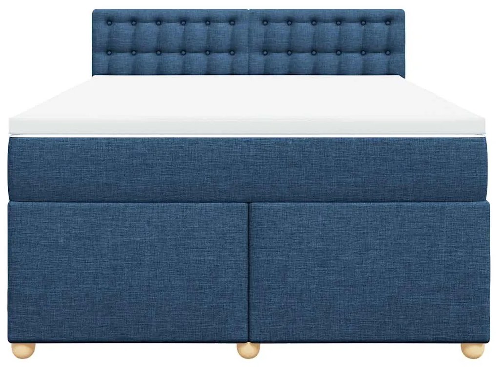 Cama com molas/colchão 140x190 cm tecido azul