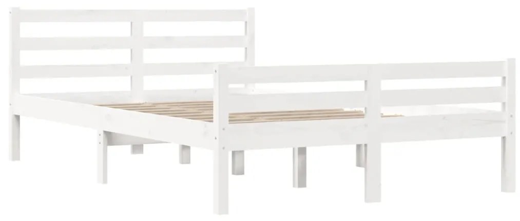 Estrutura cama pequena casal 120x190 cm pinho maciço branco