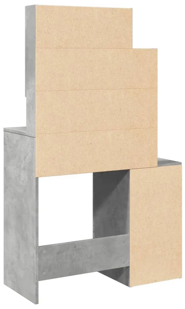 Toucador com armário 80x35x132 cm cor cinzento cimento