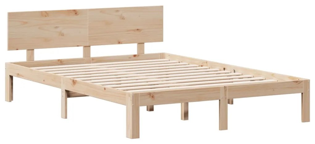 Cama com estante sem colchão 140x190 cm pinho maciço