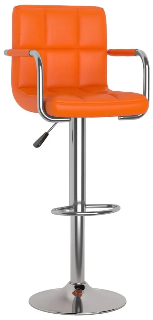 Bancos de bar 2 pcs couro artificial laranja