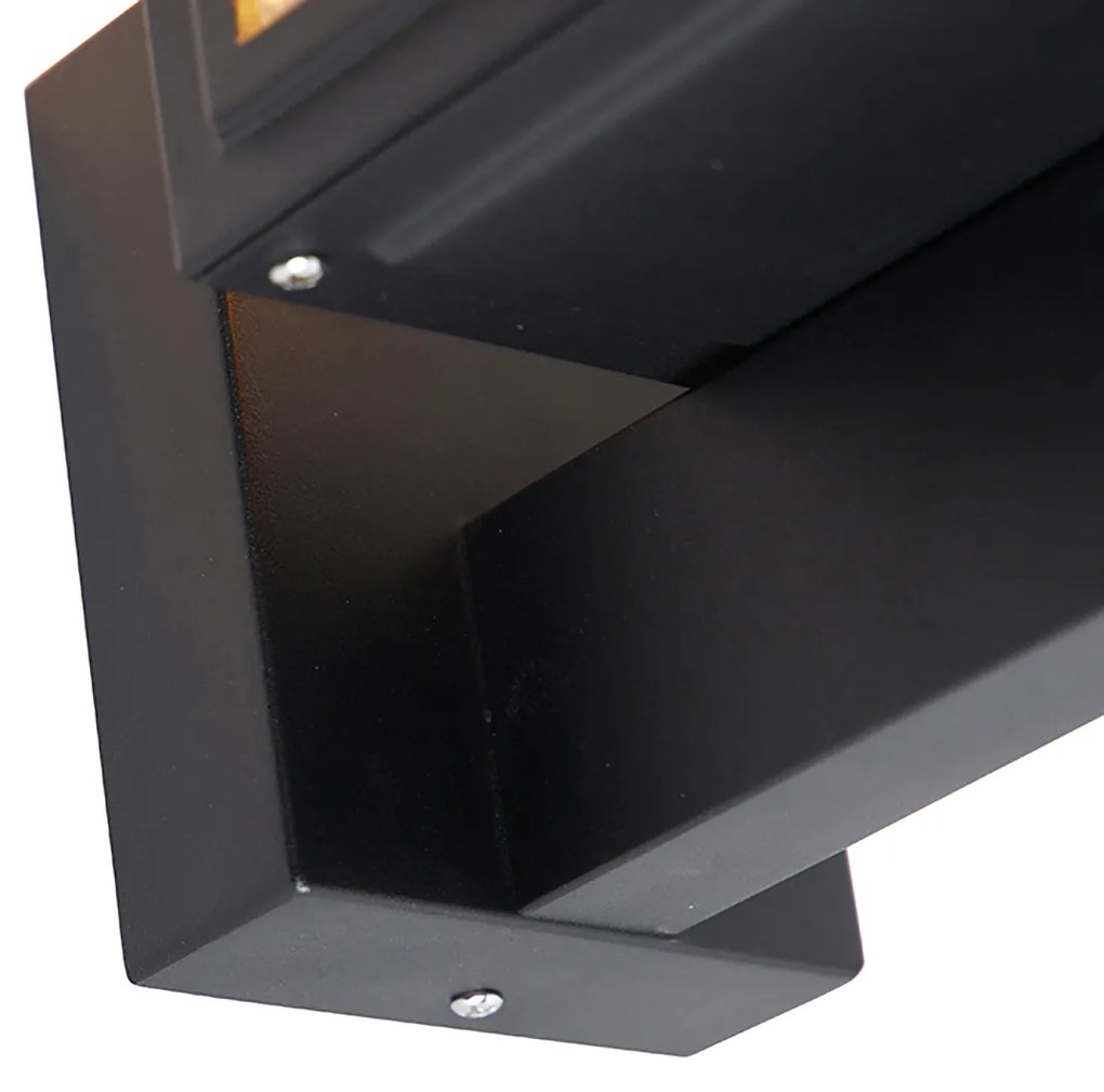 LED Candeeiro de parede rústico inteligente preto com Wi-Fi G95 - Sutton Up Industrial