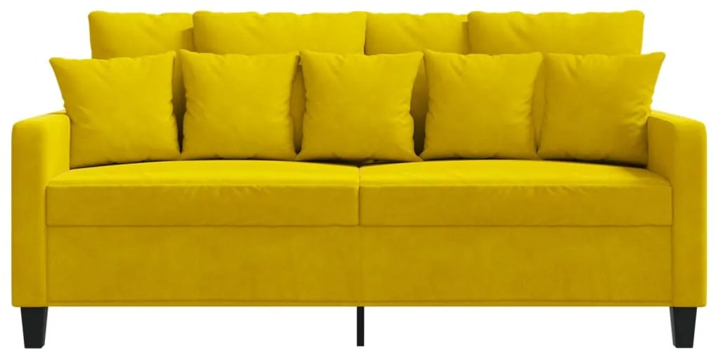 Sofá de 2 lugares veludo 140 cm amarelo