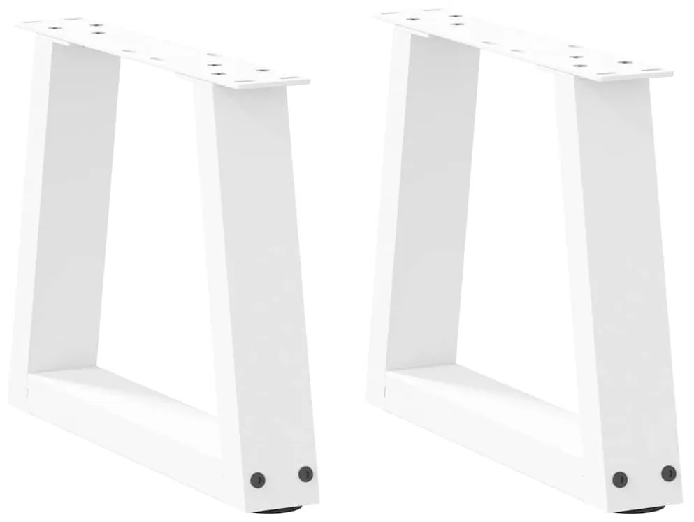 Mesa de jantar pernas 2pcs forma de V 30x(30-31,3)cm aço branco