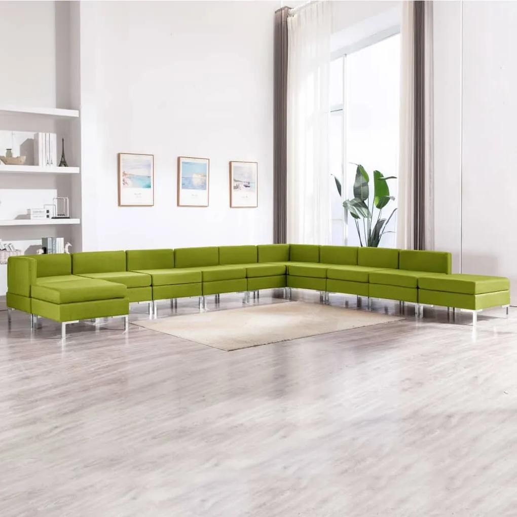 11 pcs conjunto de sofás tecido verde