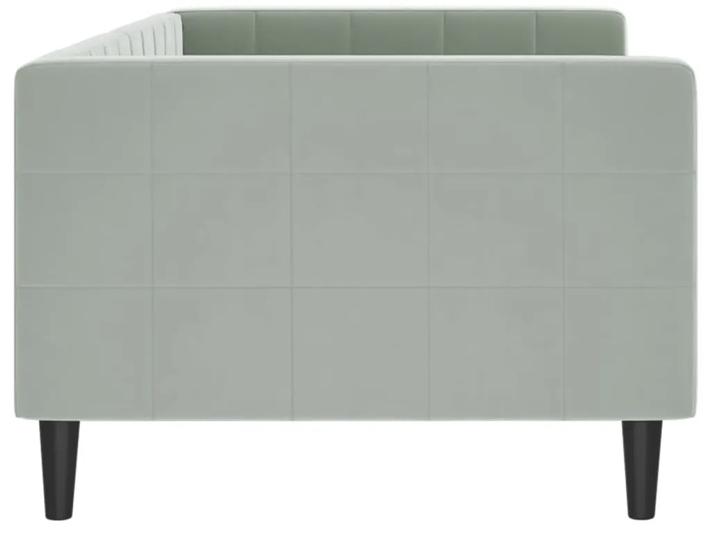 Sofá-cama 90x200 cm veludo cinzento-claro