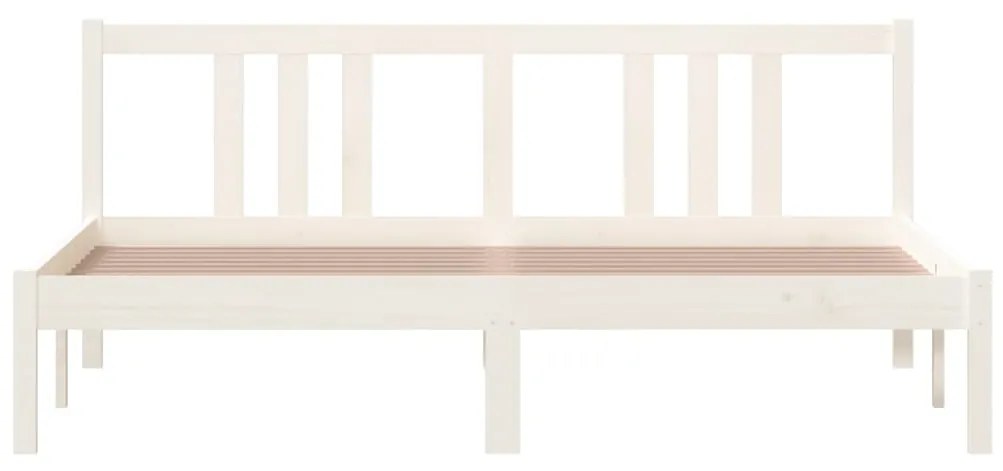 Estrutura de cama 160x200 cm madeira maciça branco