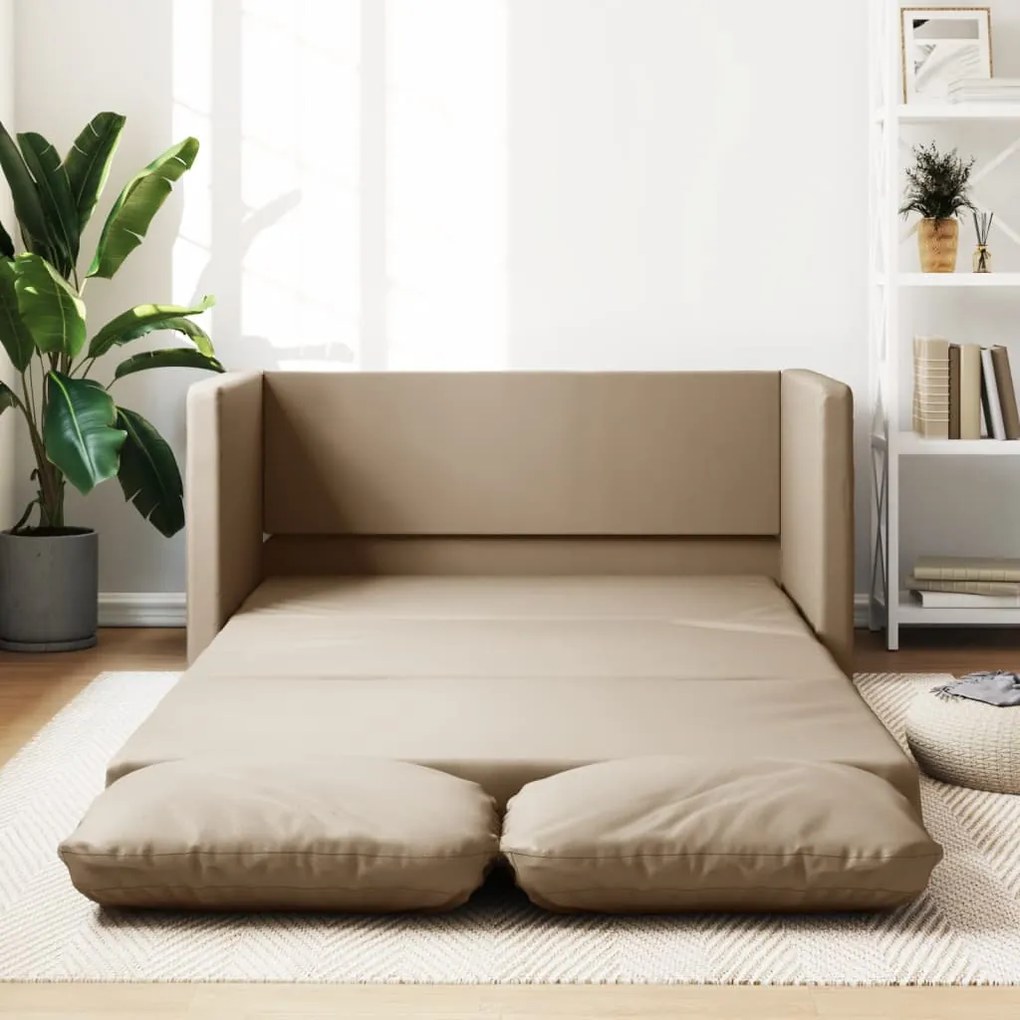 vidaXL Sofá-cama sem pés 112x174x55 cm couro artificial cappuccino