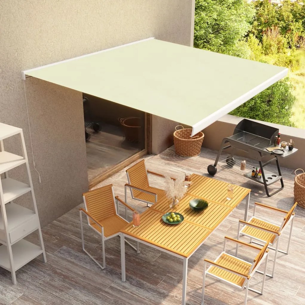 vidaXL Toldo manual com caixa 350x250 cm creme