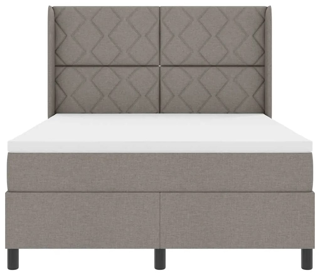 Cama Box com Colchão Taupe 160 x 200 cm em Tecido