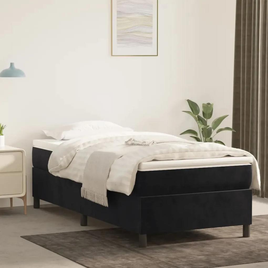 Estrutura de cama com molas 90x200 cm veludo preto