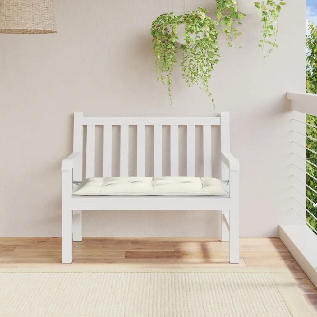 Almofadão banco jardim 100x50x7cm mesclado tecido creme