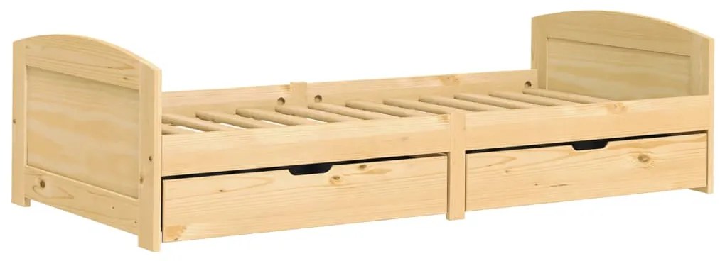 Sofá-cama com 2 gavetas 90x200 cm madeira de pinho maciça IRUN
