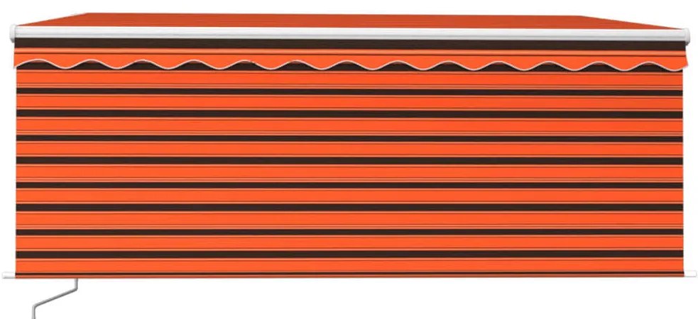 Toldo retrátil manual com estore/LED 3x2,5 m laranja e castanho