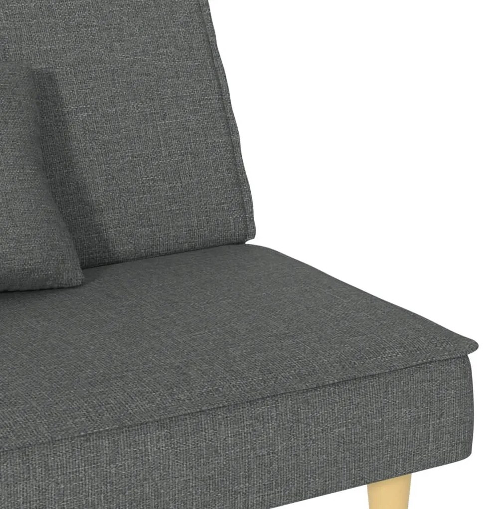 Sofá-cama tecido cinzento-escuro