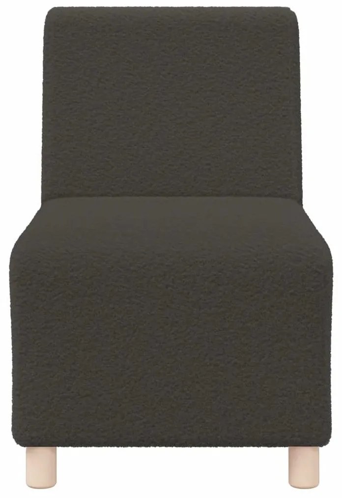 Poltrona sem braços 55 cm tecido encaracolado tipo lã cinzento-escuro