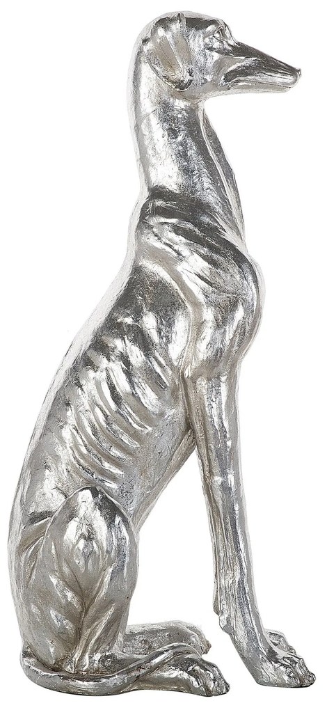 Estatueta decorativa 80 cm prateada GREYHOUND Beliani