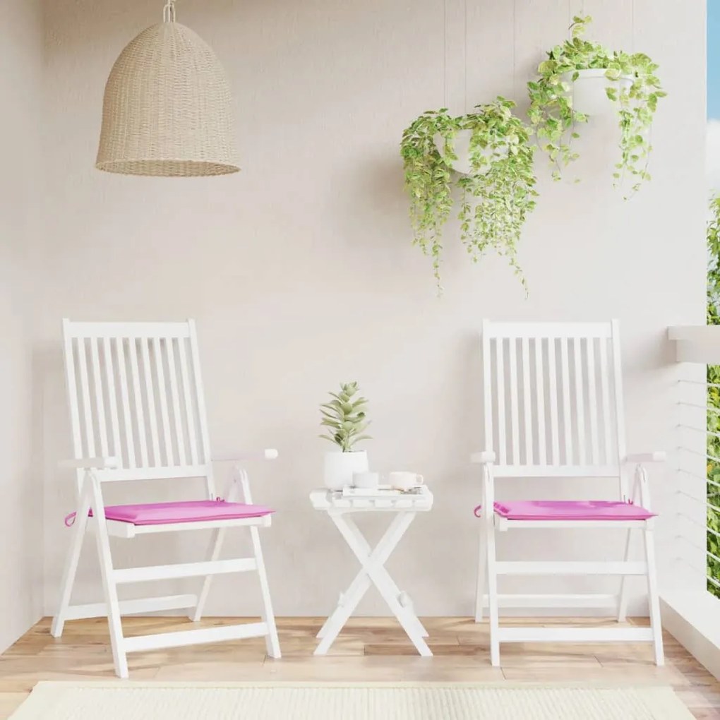 vidaXL Almofadões p/ cadeira 2pcs 40x40x4cm tecido rosa