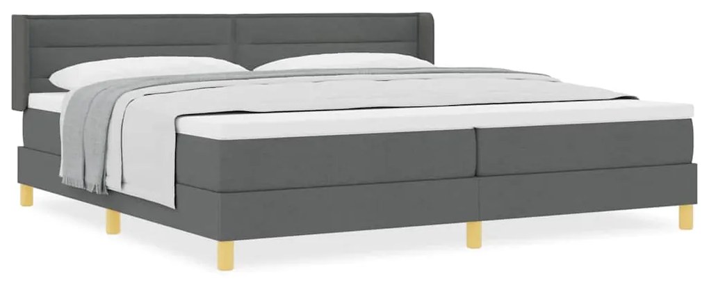 Cama Box Spring com Colchão cinza escuro, 200 x 200 cm