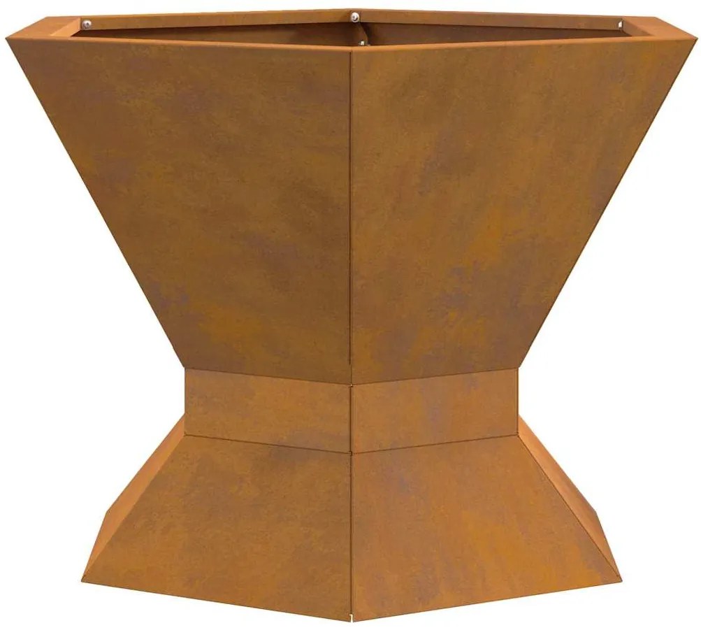 Caminha Hexagonal para Fogo 50x50x40 cm em Aço Envelhecido