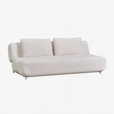Sofá-cama De 3 Lugares Em Tecido Bouclé Miami Bouclé Branco - Sklum