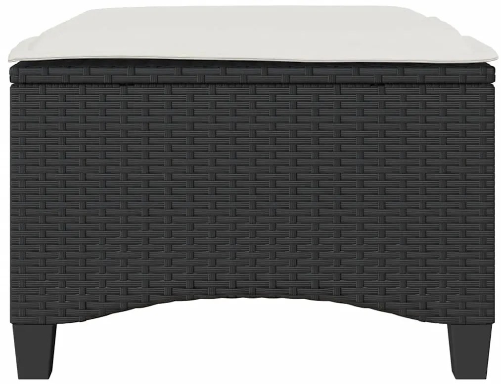 Bancos de jardim com almofadas 2 unid 55x55x36 cm vime PE preto