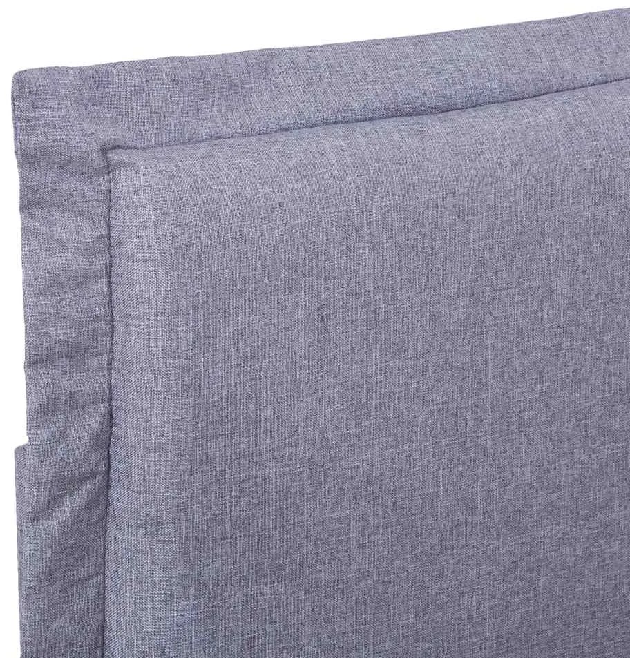Estrutura de cama sem colchão 135x190 cm tecido cinzento-claro