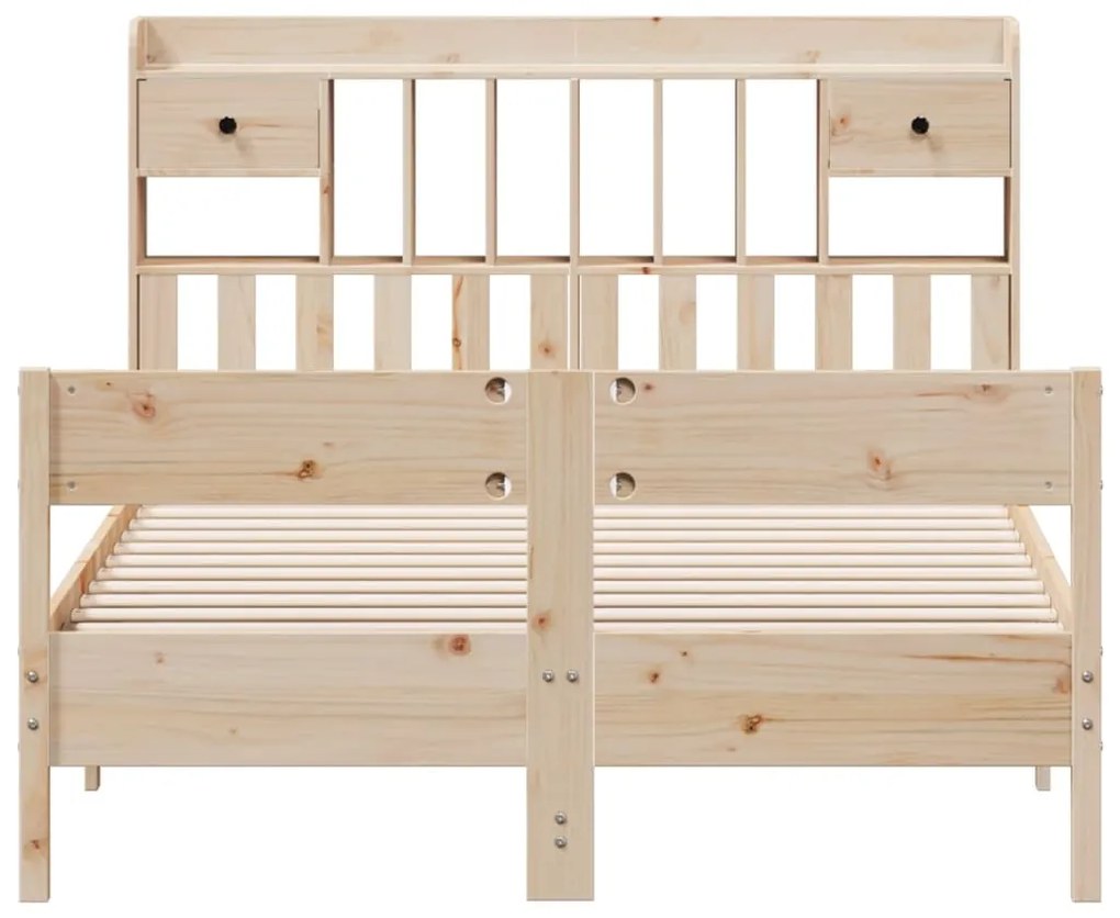Cama com estante sem colchão 140x190 cm pinho maciço