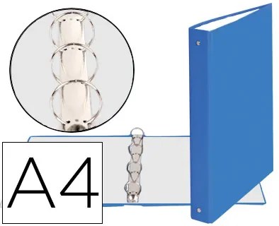 Pasta Exacompta de 4 Argolas 30mm Redondos Din A4 Cartão Forrado Azul Claro