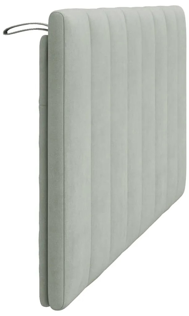 Almofadão de cabeceira 160 cm veludo cinzento-claro
