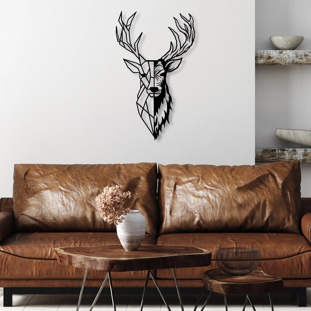 Acessório Decorativo de Parede em Metal Model-599 – Preto – 42 x 70 cm