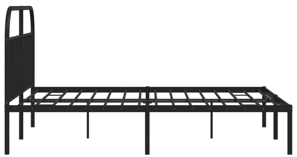 Estrutura de cama em metal com cabeceira 180x200 cm preto