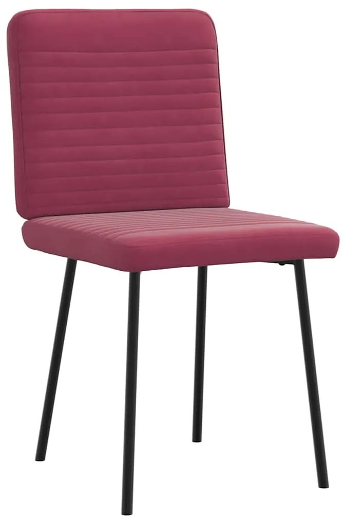 Cadeiras de jantar 2 pcs veludo vermelho tinto