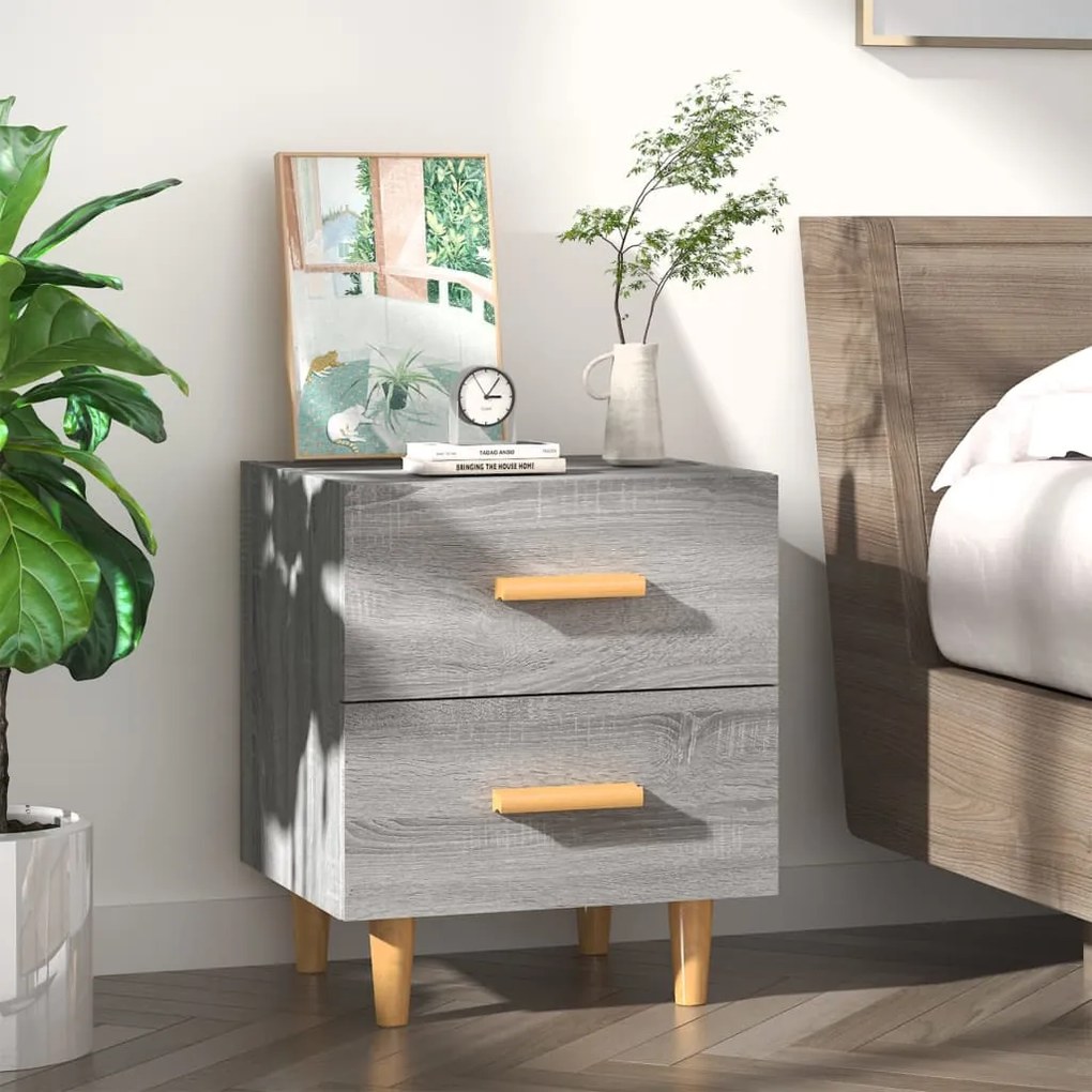817287 vidaXL Mesa de cabeceira 40x35x47,5 cm sonoma cinzento