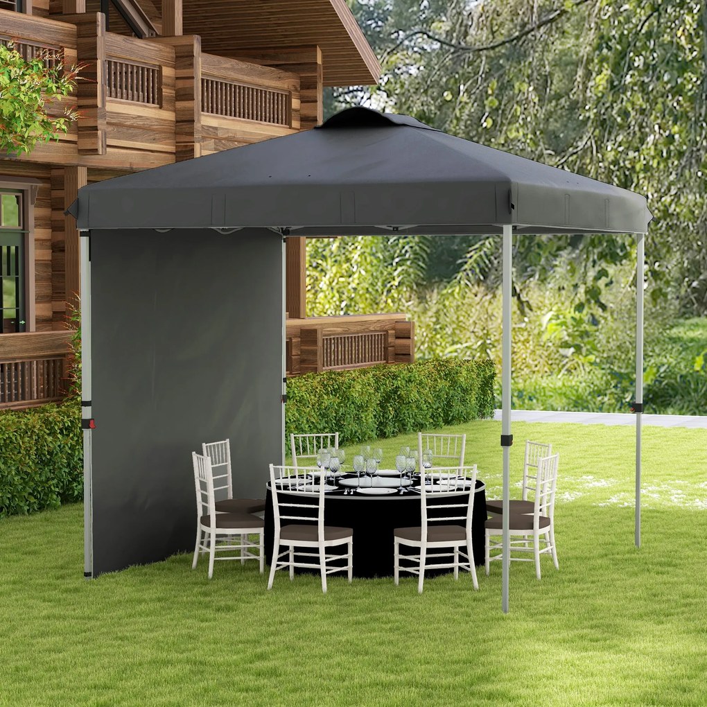 Outsunny Tenda Dobrável 2,5x2,5 m Altura Ajustável Tenda de Jardim com