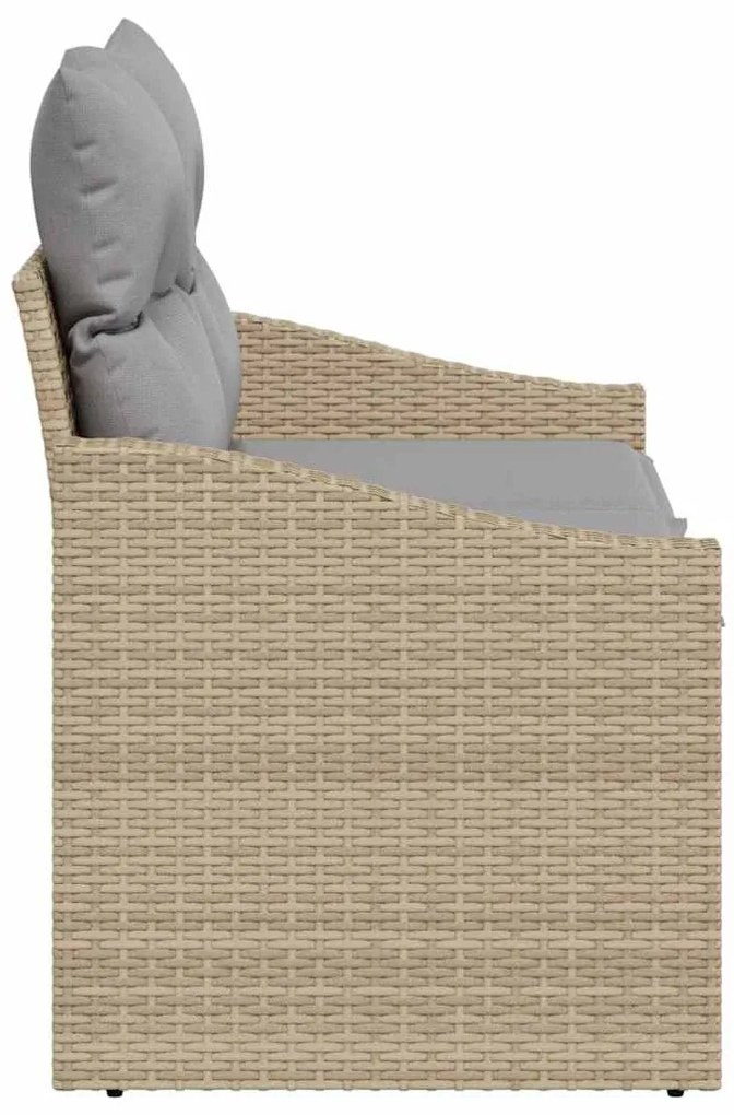 Sofá de Jardim 2 Lugares com Almofadas Bege em Rattan