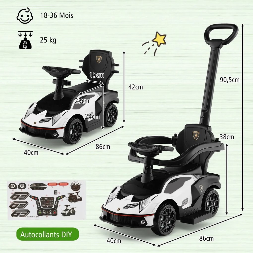 Quadriciclo elétrico infantil de 12 V com velocidade de 2,2/4,3 km/h e buzina, música e luzes LED, quadriciclo elétrico verde