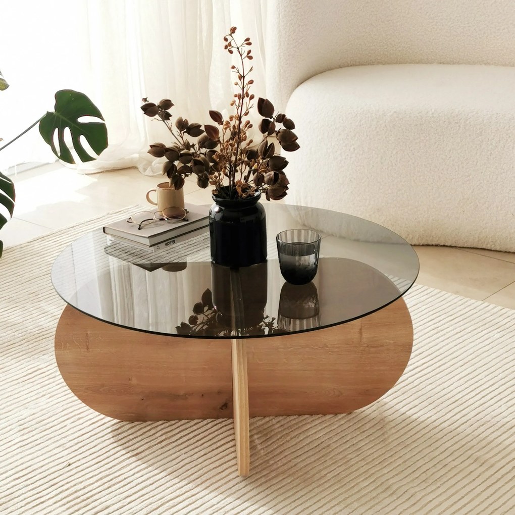 Mesa de Café Bubble – Carvalho Fumado – 75x35x75 cm