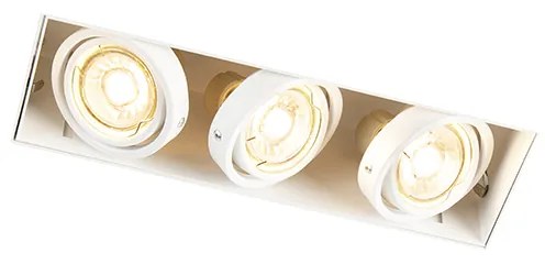 Foco embutido branco rotativo e inclinável sem moldura 3 luzes - Oneon Design,Moderno