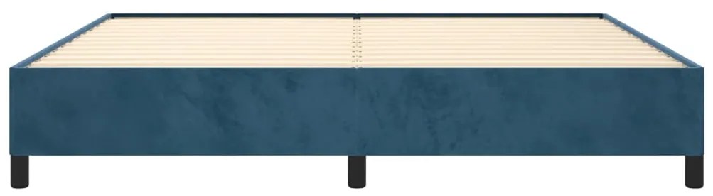 Estrutura de cama sem colchão 200x200 cm veludo azul-escuro