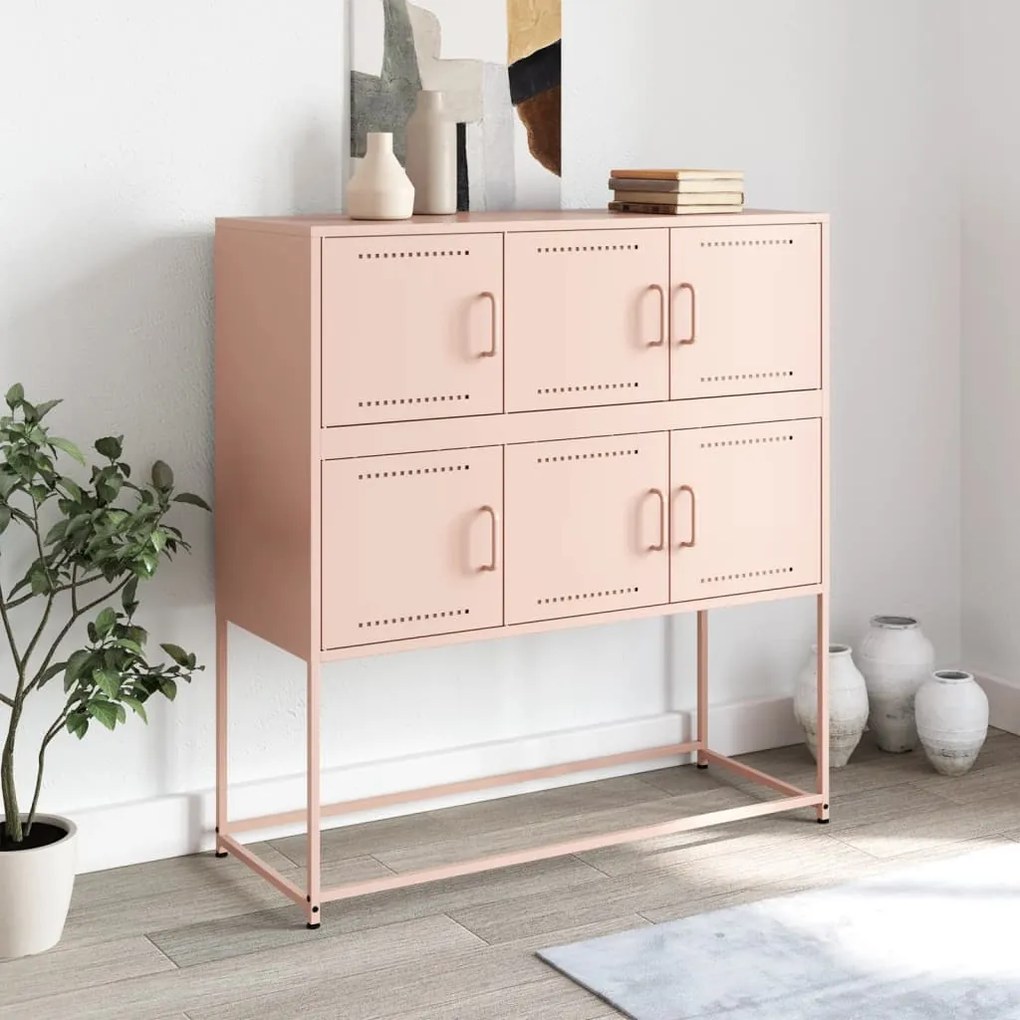 Aparador 100,5x39x107 cm aço rosa