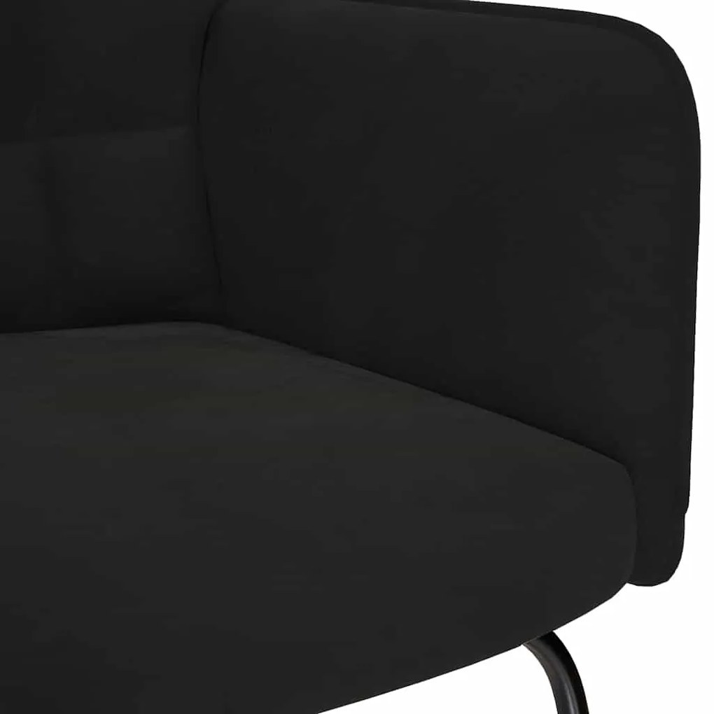 Cadeira de baloiço com banco veludo preto