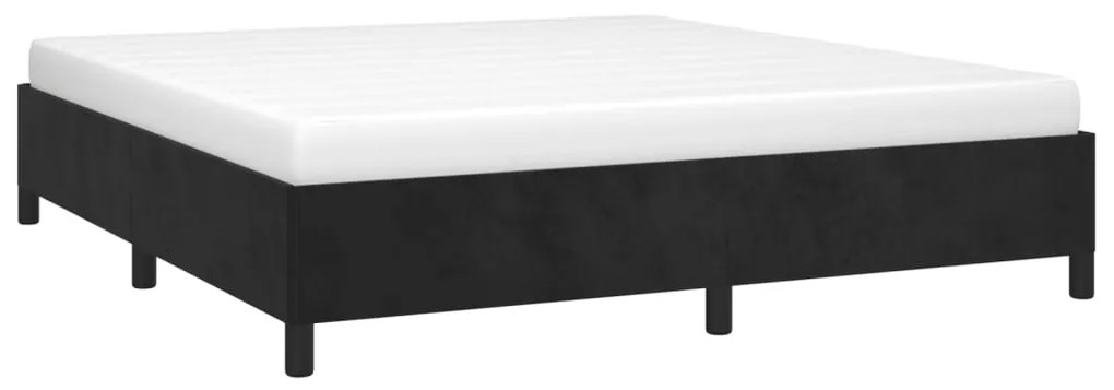 Estrutura de cama sem colchão 160x200 cm veludo preto