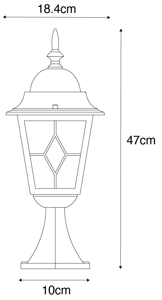 Candeeiro de pé vintage para exterior dourado antigo 45 cm - Antigua