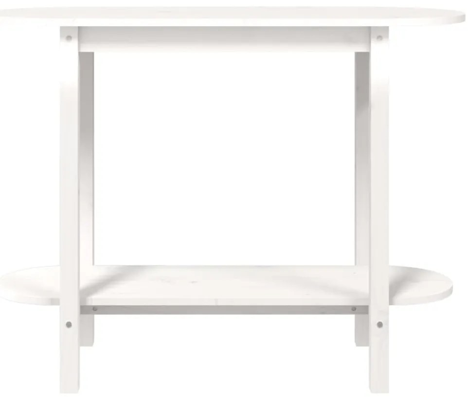 Mesa consola 110x40x80 cm pinho maciço branco
