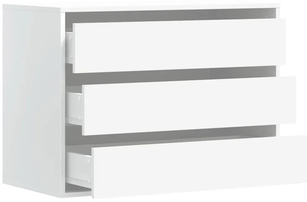 Cómoda com 3 Gavetas - 80x41x58 cm - derivados de madeira - branco