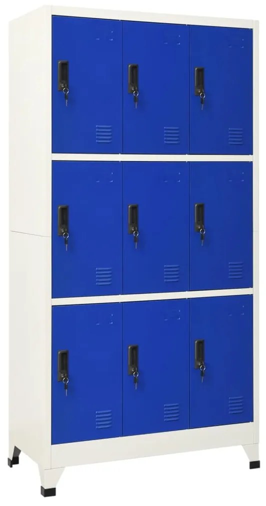 339810 vidaXL Cacifo aço 90x45x180 cm cinzento e azul