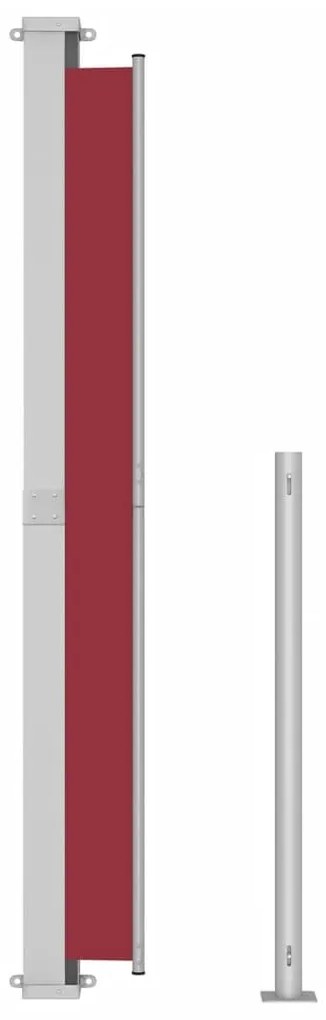 Toldo lateral retrátil para pátio 220x300 cm vermelho
