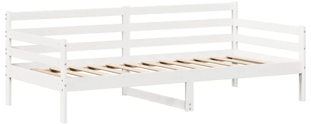 Conj. sofá-cama e banco c/ telhado 90x200cm pinho maciço branco