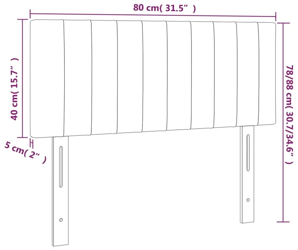 Cabeceira de cama c/ luzes LED veludo 80x5x78/88 cm cinza-claro